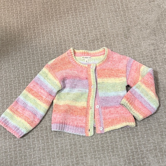 Tucker + Tate Other - Tucker + Tate Pastel Rainbow Striped Knit Cardigan